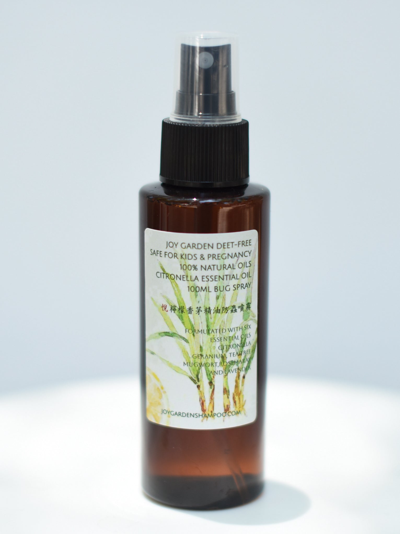 Joy Garden DEET-Free Safe Bug Spray for Kids and Pregnancy  100% Natural Citronella Essential Oil Insect Repellent Spray