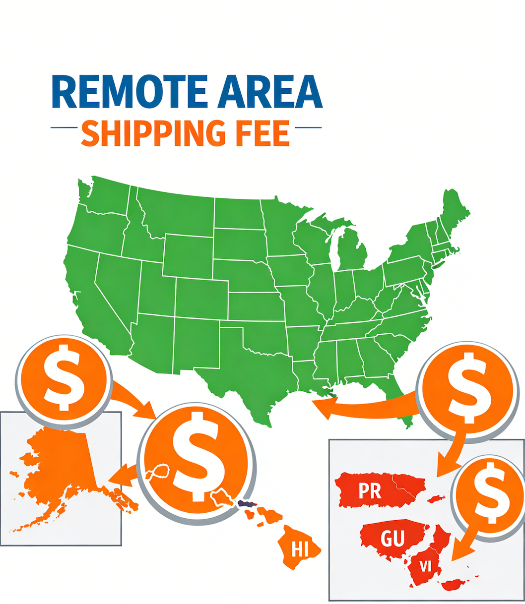 Additional Freight for US Remote Areas (AK/HI/PR/GU/APO/FPO) - Please do not buy unless required
