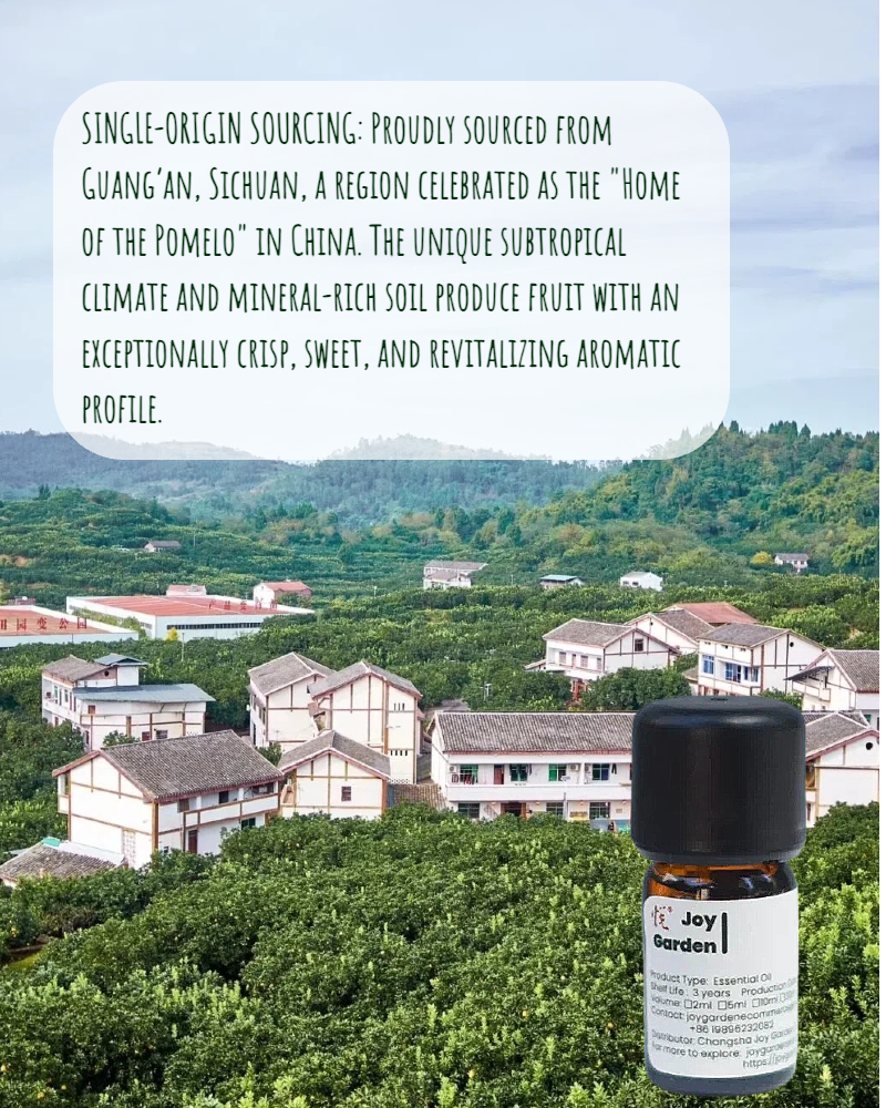 Joy Garden | 100% Pure Pomelo Essential Oil (Citrus Grandis) – Professional Grade, Steam Distilled, Sourced from Guang’an, Sichuan