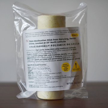 Joy Garden Large Golden Moxa Stick from Nanyang – deep, stable heat for full-body moxibustion, made with golden high-purity moxa wool