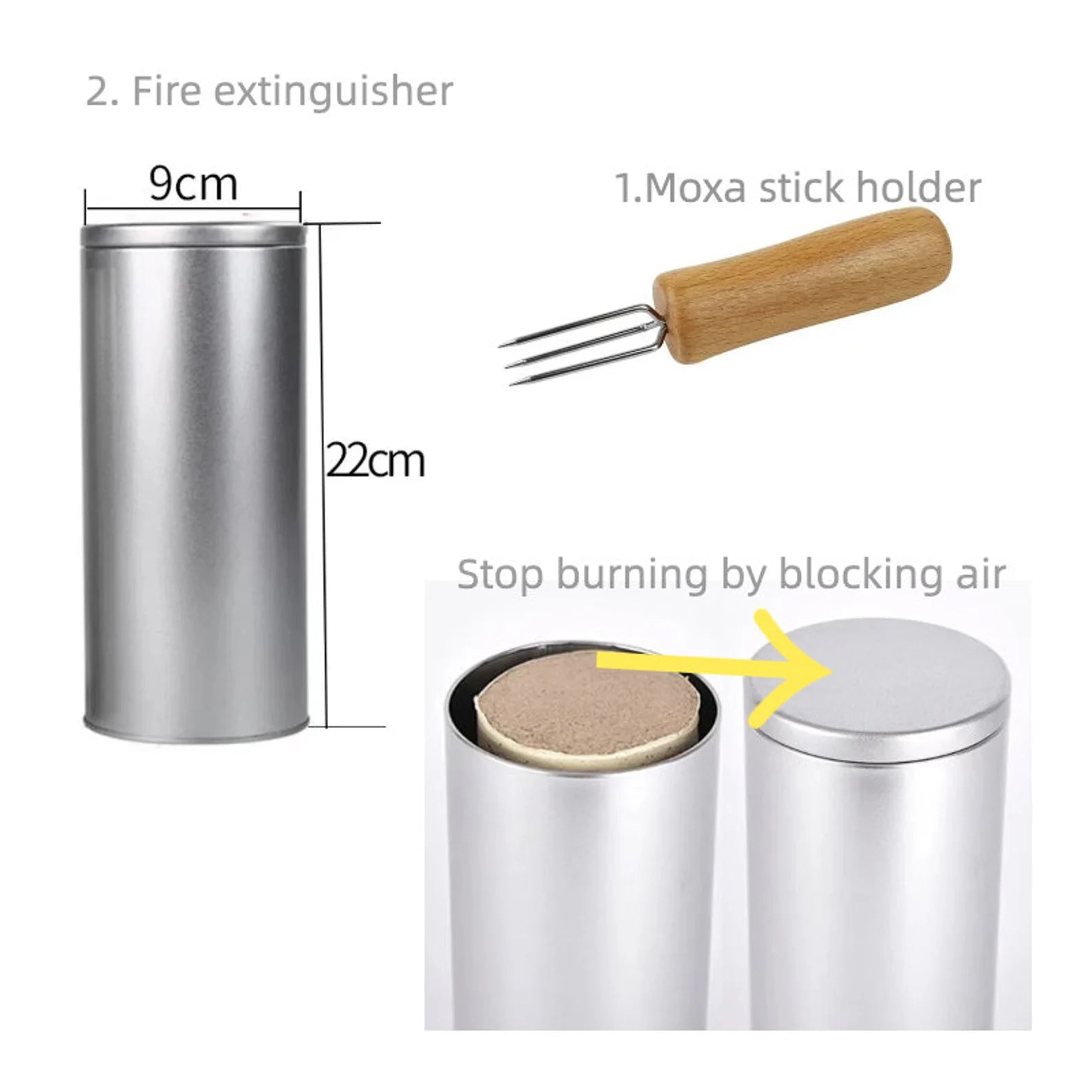 Joy Garden moxibustion accessories set including tools for safe and effective moxa use