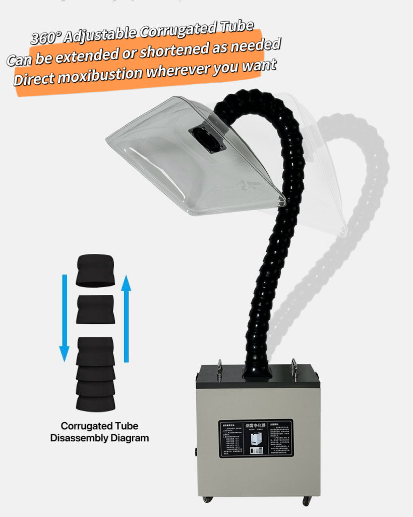 Flexible adjustable suction pipe of Joy Garden Moxibustion Smoke Extractor for precise smoke capture