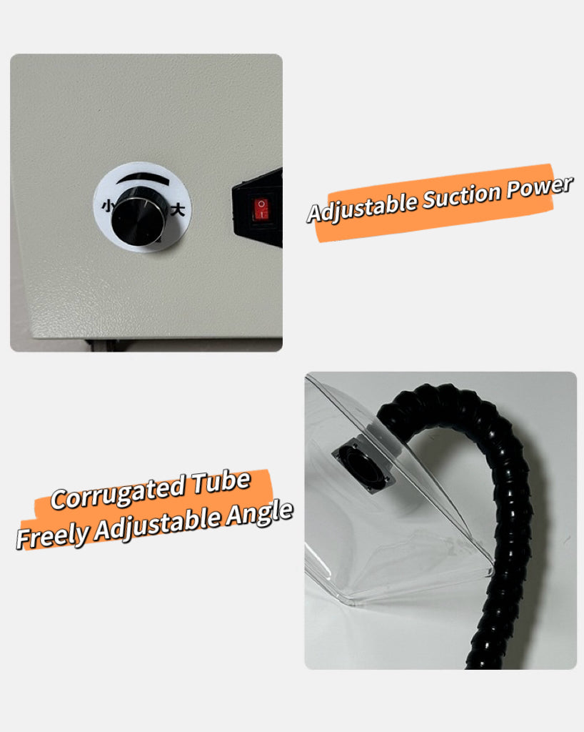 Joy Garden Moxibustion Smoke Extractor power adjustment knob – easily control suction strength based on moxa smoke intensity