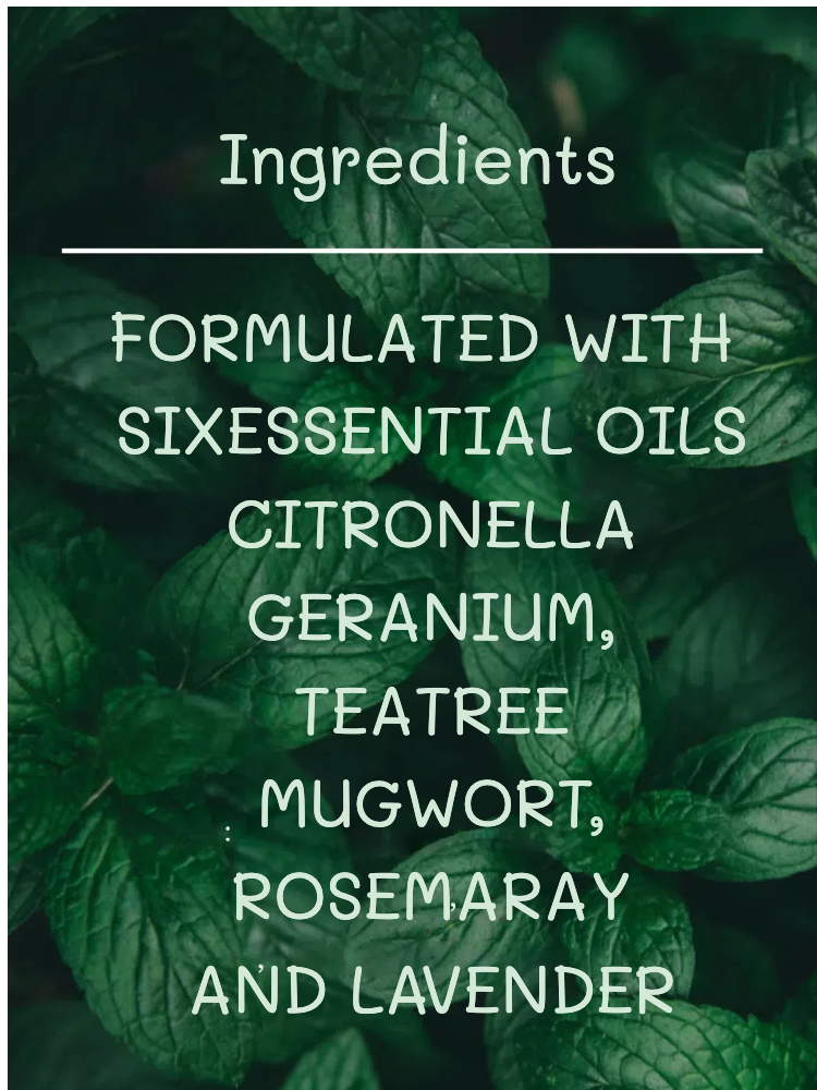 100% natural essential oils formula – Joy Garden DEET-Free Bug Spray with citronella, eucalyptus, and lavender oils