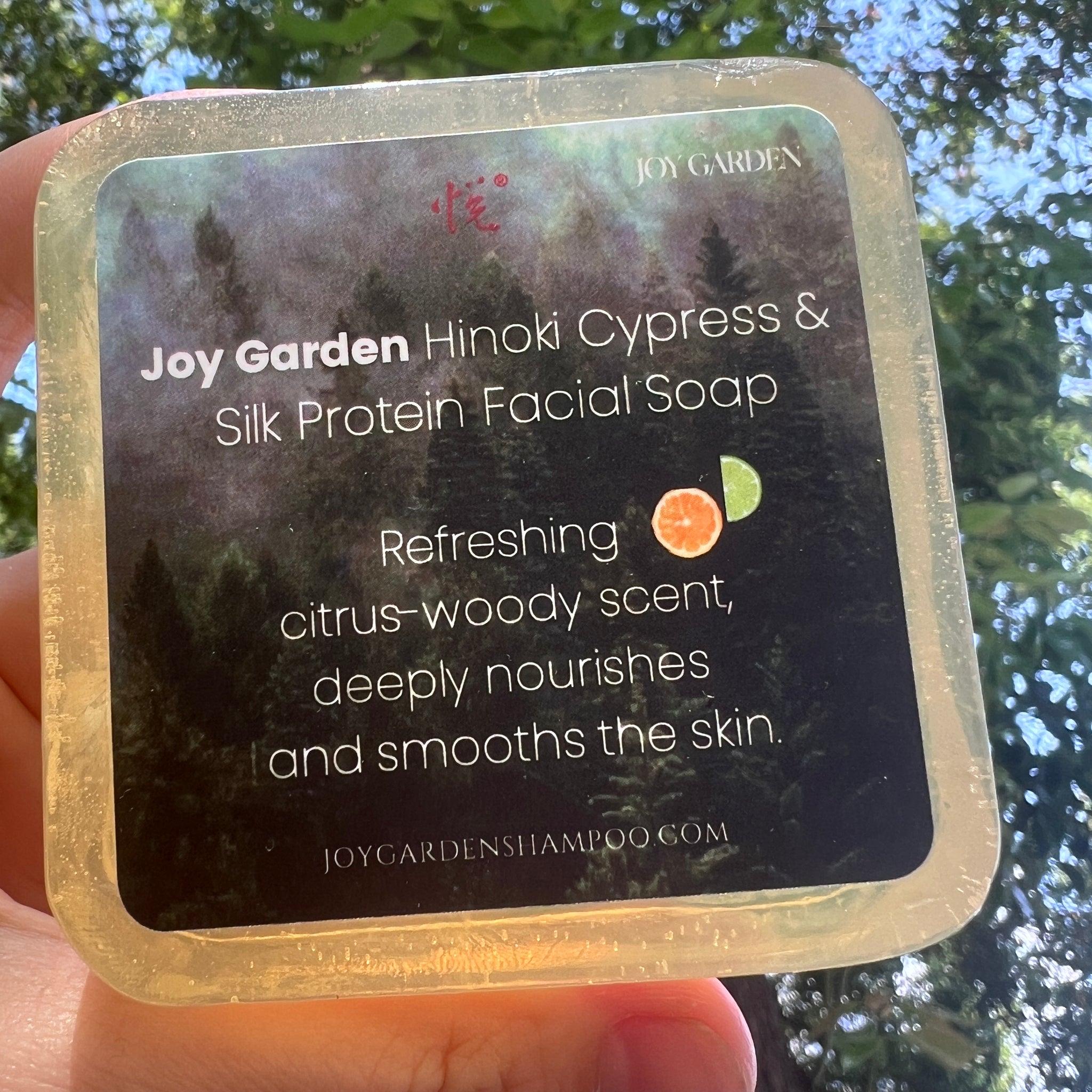 Joy Garden Hand mades Ali Mountain Hinoki  Silk Protein Facial Soap Rich, long-lasting Woody scent with a hint of citrus aroma with a calming effect contain Hydrolyzed Silk Protein