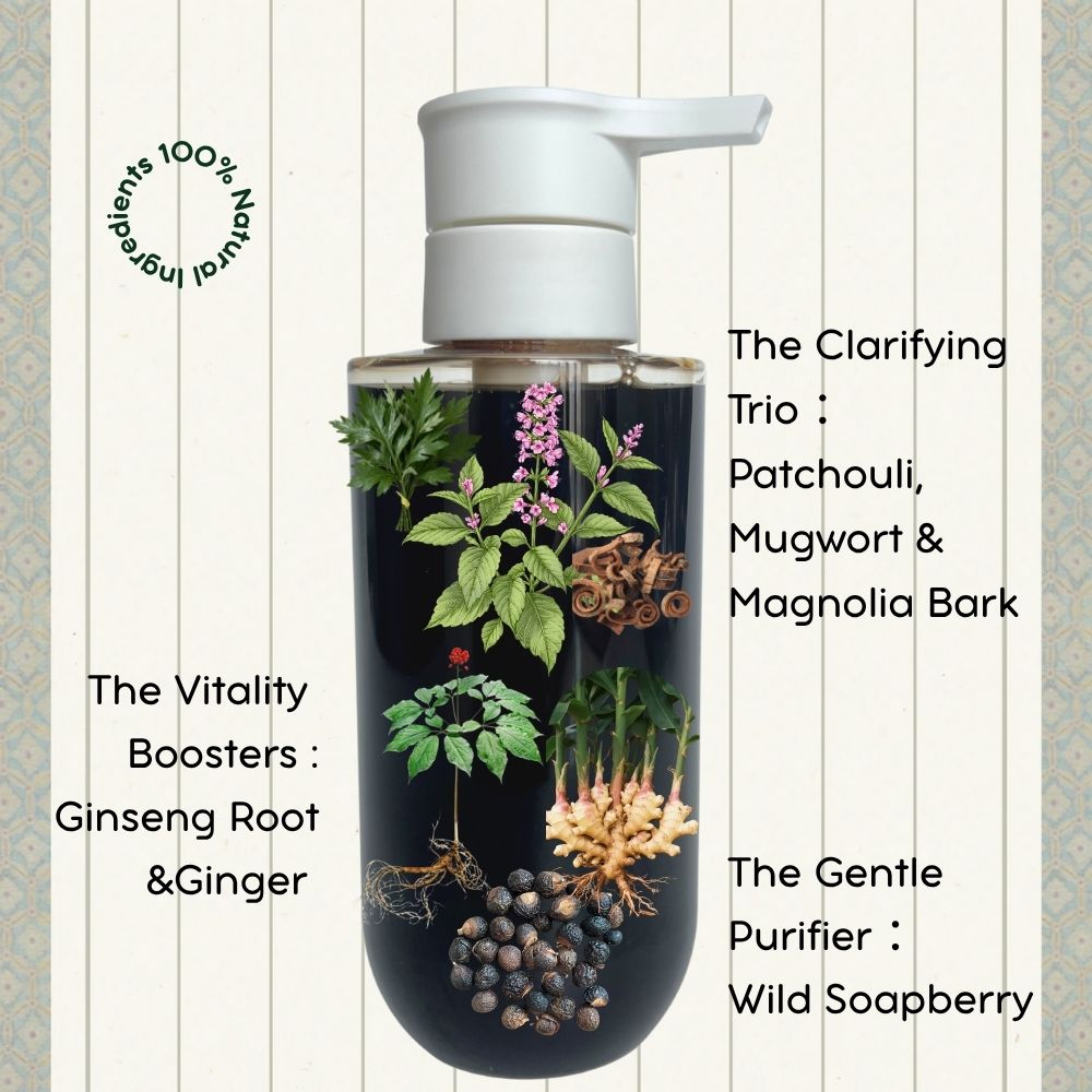 Joy Garden Patchouli, Mugwort & Magnolia Bark Herbal Body Wash - Traditional Herbal Decoction, 100% Natural & Chemical-Free   