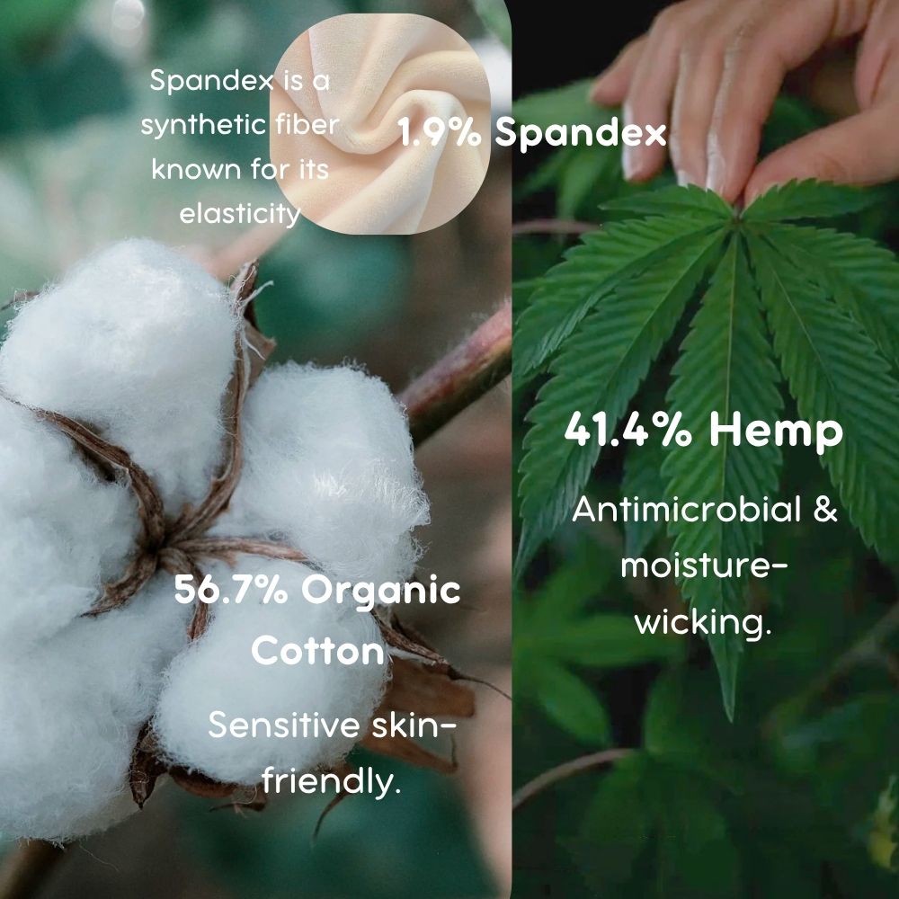 Buttery Soft 50%Hemp 50%Cotton Everyday Socks Undyed breathable sweaty feet