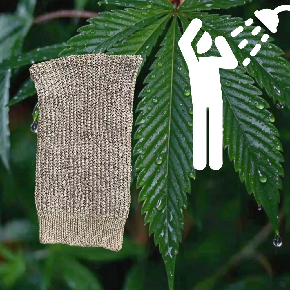 Natural 100% Hemp Exfoliating Washcloth - Thick 9-Ply Heavyweight Exfoliating Towel - Gentle Skin Scrub, Natural Antibacterial Bath Cloth