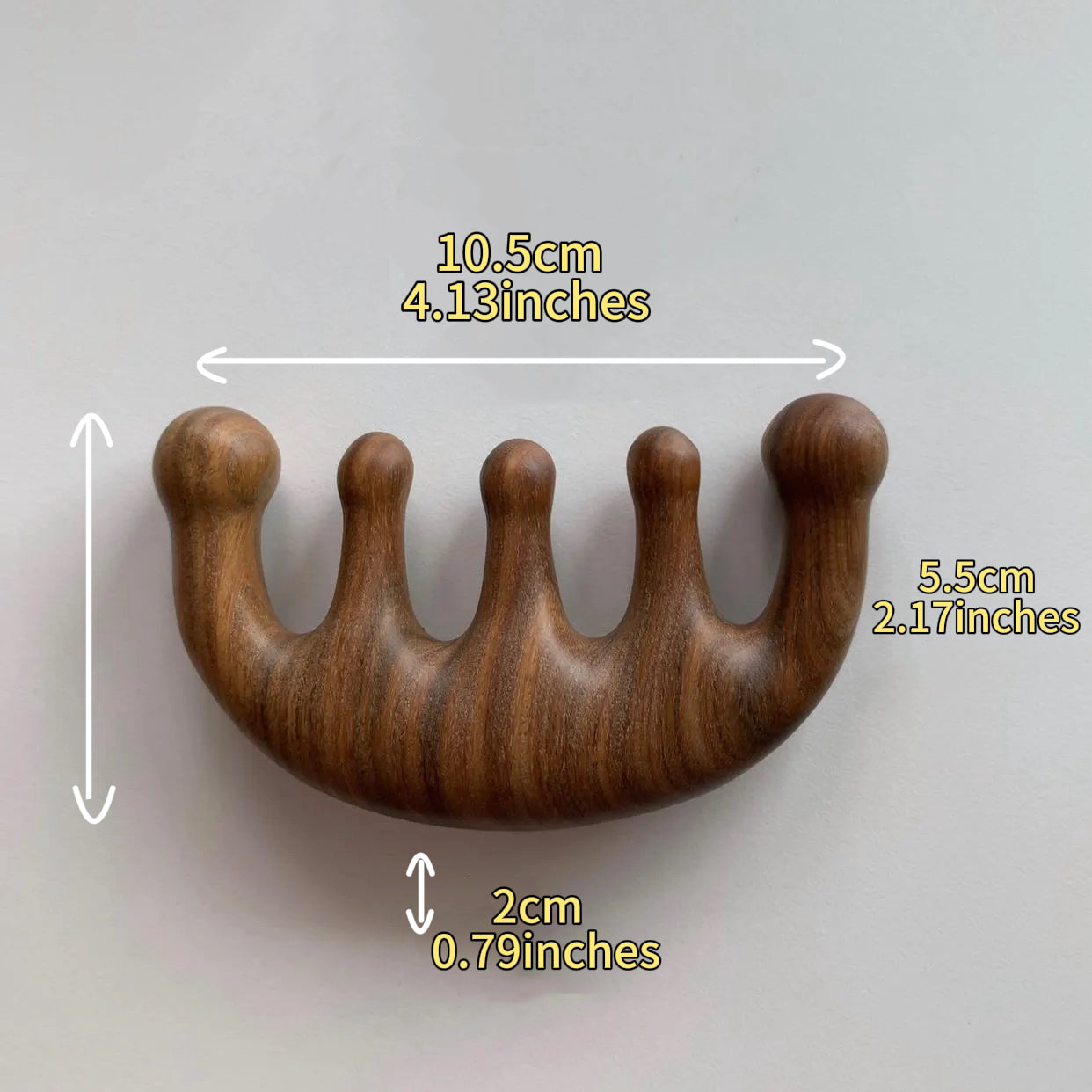 Green Sandalwood Facial & Scalp Massage Comb – Five-Finger Meridian Comb