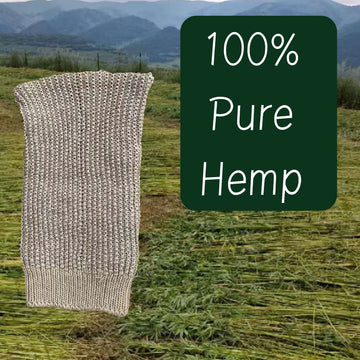 Natural 100% Hemp Exfoliating Washcloth - Thick 9-Ply Heavyweight Exfoliating Towel - Gentle Skin Scrub, Natural Antibacterial Bath Cloth
