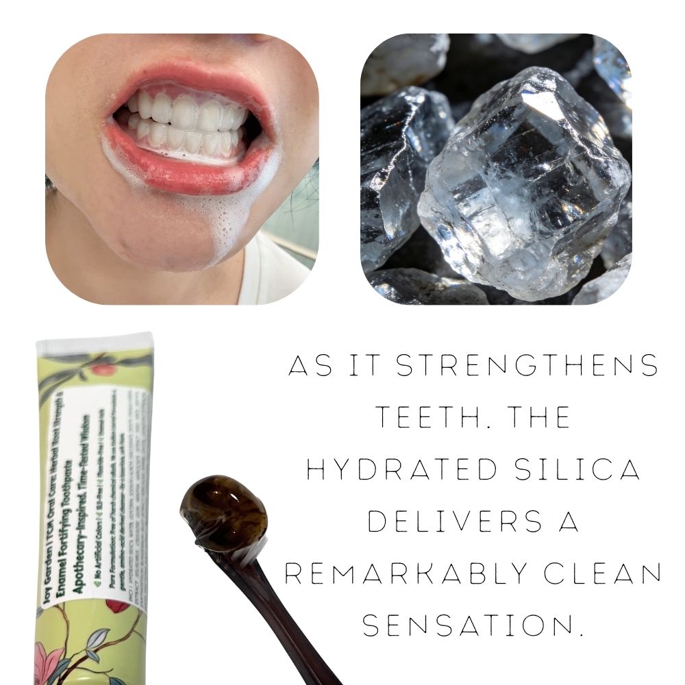 Hydrated silica for gentle polishing, enamel strengthening, and a fresh, clean feeling.