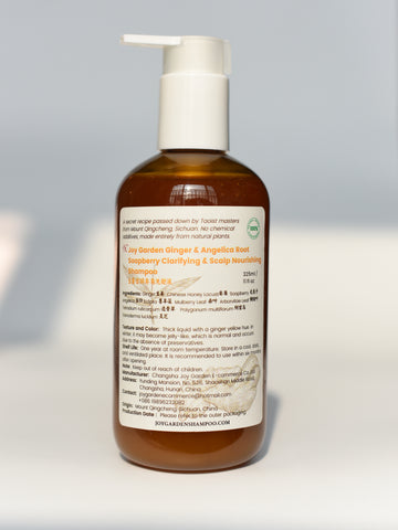 Joy Garden Ginger & Angelica Root Soapberry Herbal Shampoo – natural formula for healthy scalp and refreshed hair.