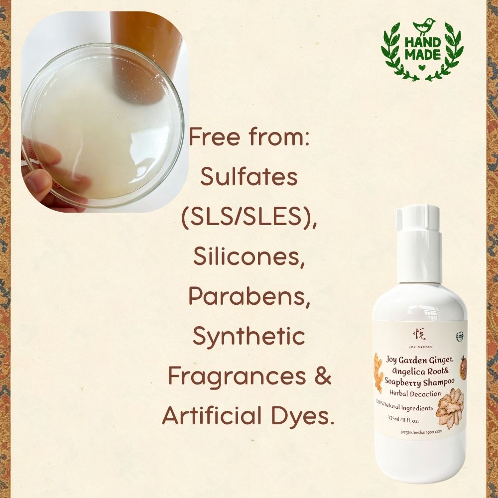 Clean sulfate-free and silicone-free natural ginger shampoo for sensitive scalp