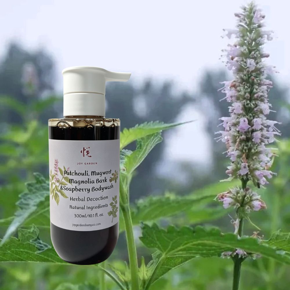 Joy Garden Patchouli, Mugwort & Magnolia Bark Herbal Body Wash - Traditional Herbal Decoction, 100% Natural & Chemical-Free   