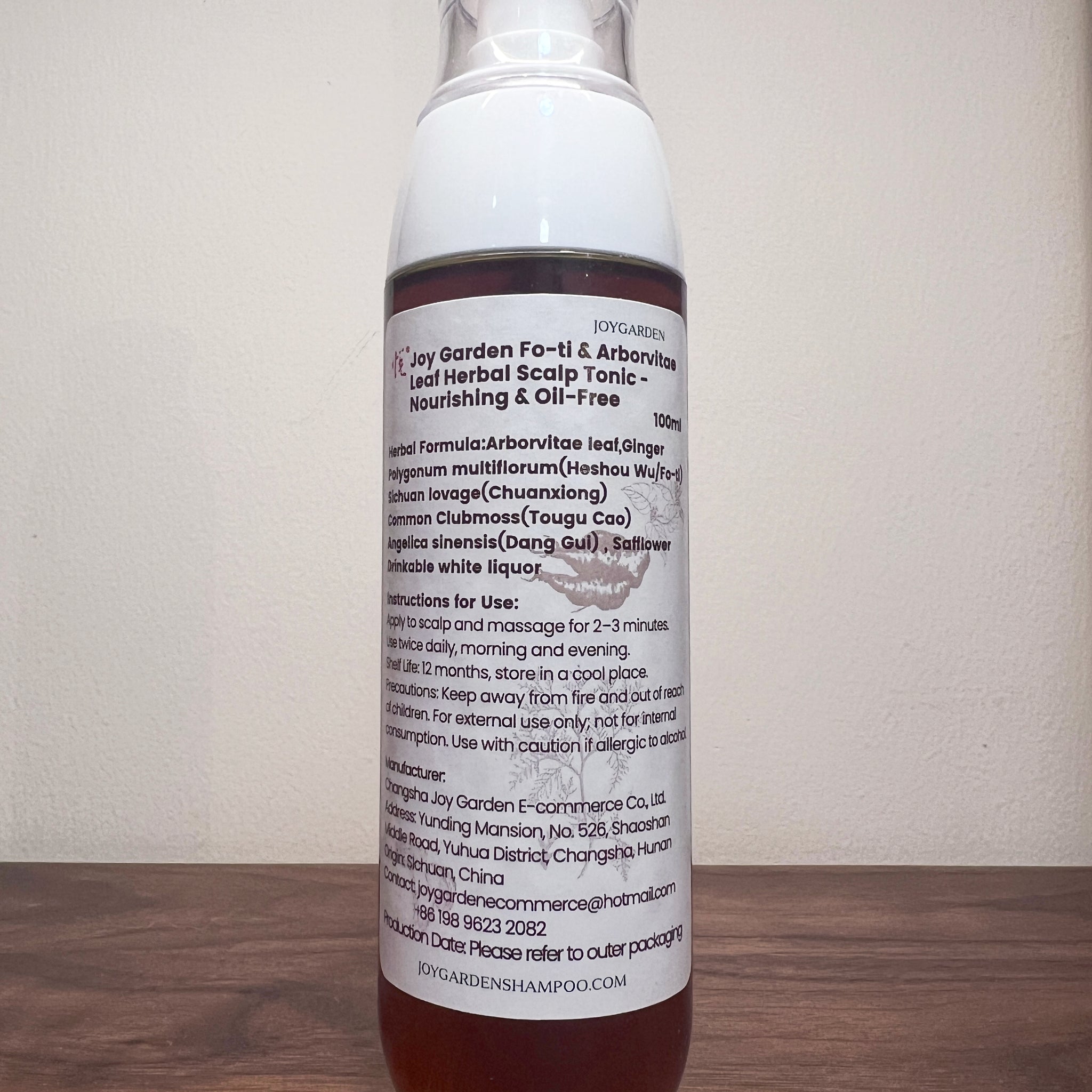 Joy Garden Herbal Scalp Tonic – Nourishing & Oil-Free (Fo-Ti & Arborvitae) for healthy scalp care