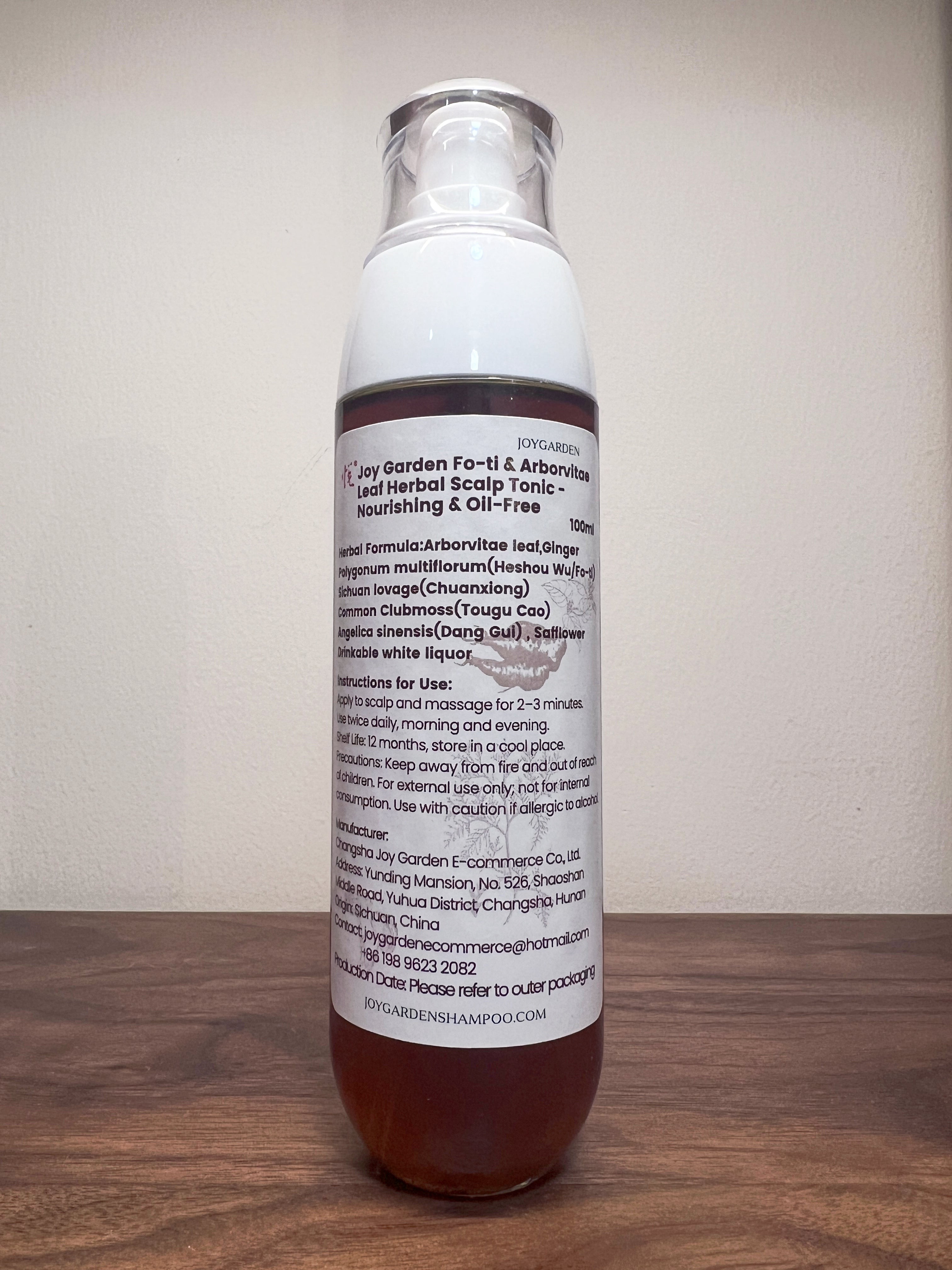 Joy Garden Herbal Scalp Tonic – Nourishing & Oil-Free (Fo-Ti & Arborvitae) for healthy scalp care