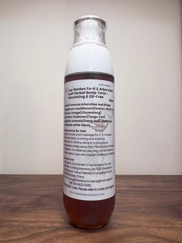 Joy Garden Herbal Scalp Tonic – Nourishing & Oil-Free (Fo-Ti & Arborvitae) for healthy scalp care