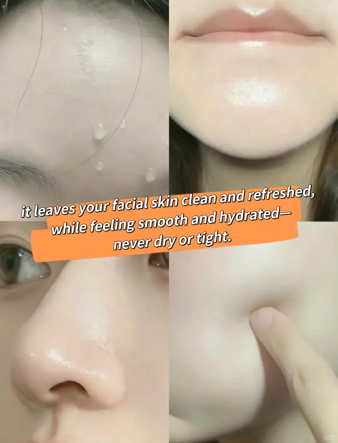 Skin after using Joy Garden Hinoki Silk Protein Facial Soap – hydrated, smooth and firm