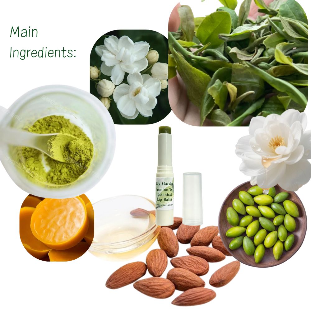 Joy Garden Jasmine Tea Botanical Lip Balm Natural Nourishing Food-Grade Moisturizer