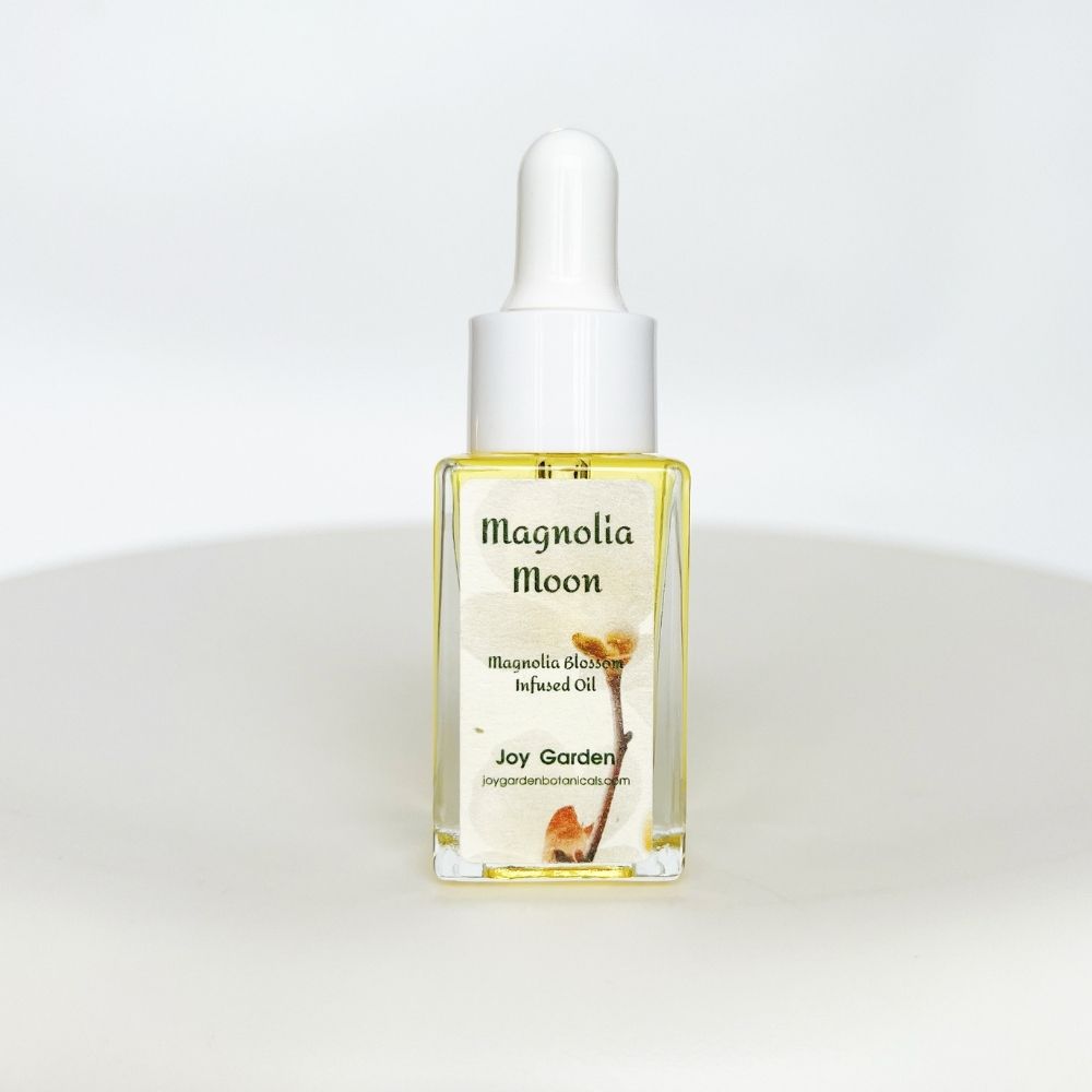 Joy Garden Magnolia Infused Blossom Oil 10ml, a multi-use botanical oil for radiant skin.