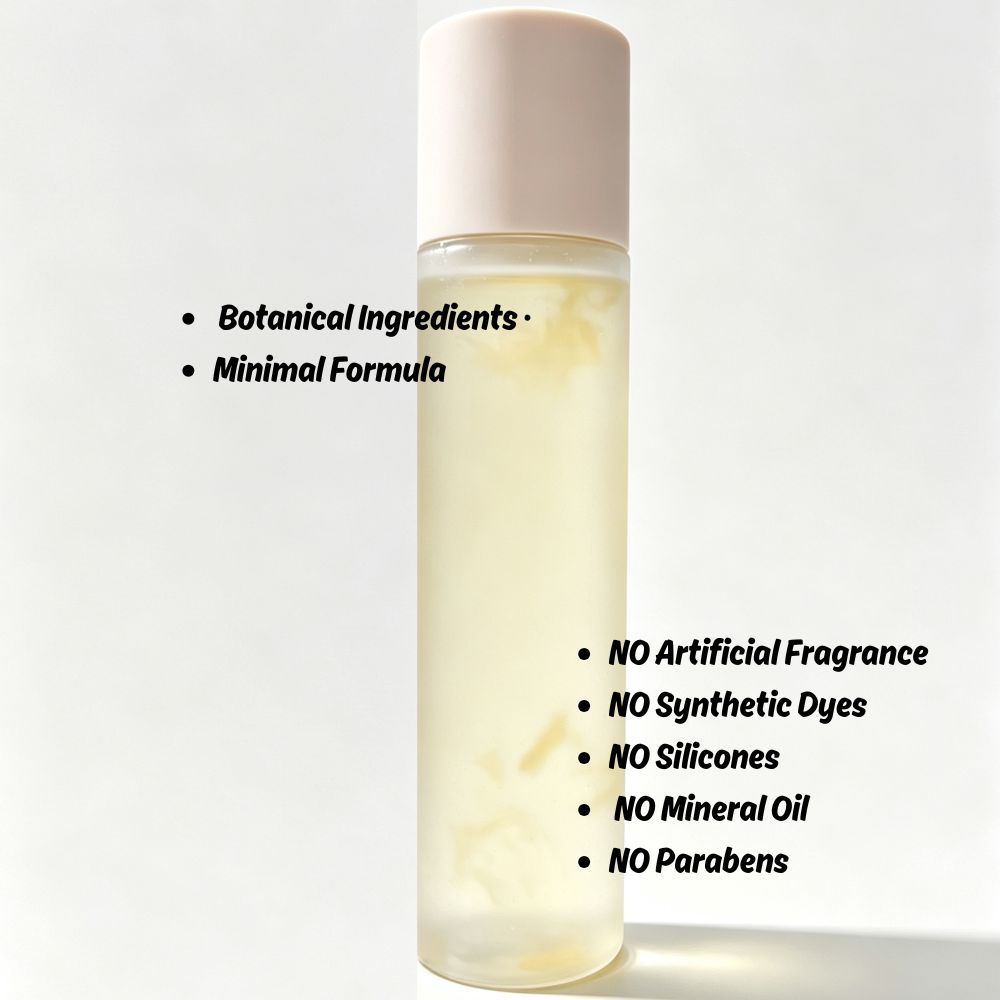 Clean beauty formula free from artificial fragrance, synthetic dyes, and silicones