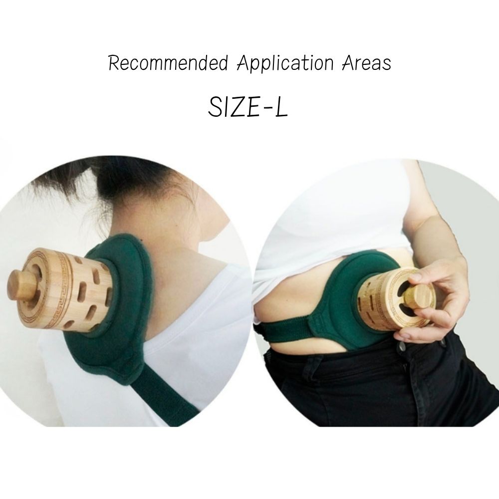 Natural Bamboo Moxa Box Holder with Smoke Filter & Anti-Scald Guard, Adjustable Heat Control Single Acupoint Moxibustion Burner Box for Body Meridian & Joint Pain Relief (S / L Sizes)