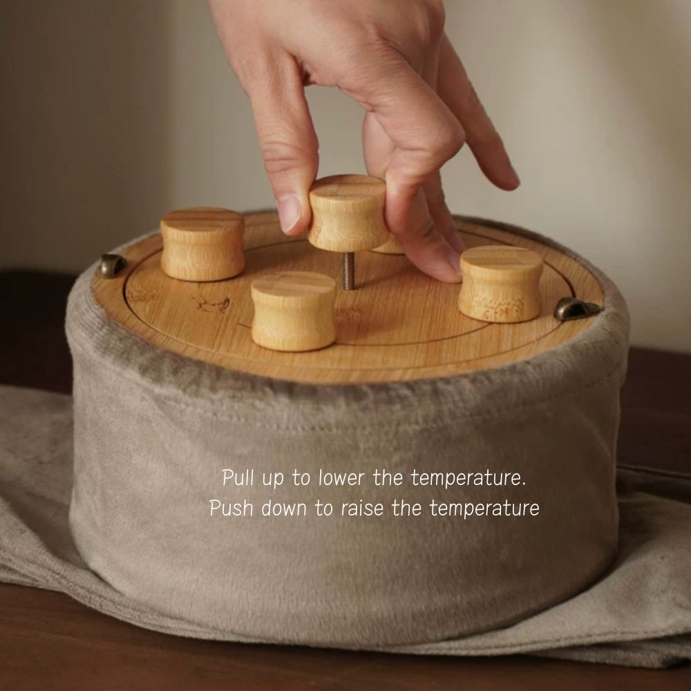 Smokeless Round Moxibustion Box with Ash-Catcher and temp Control