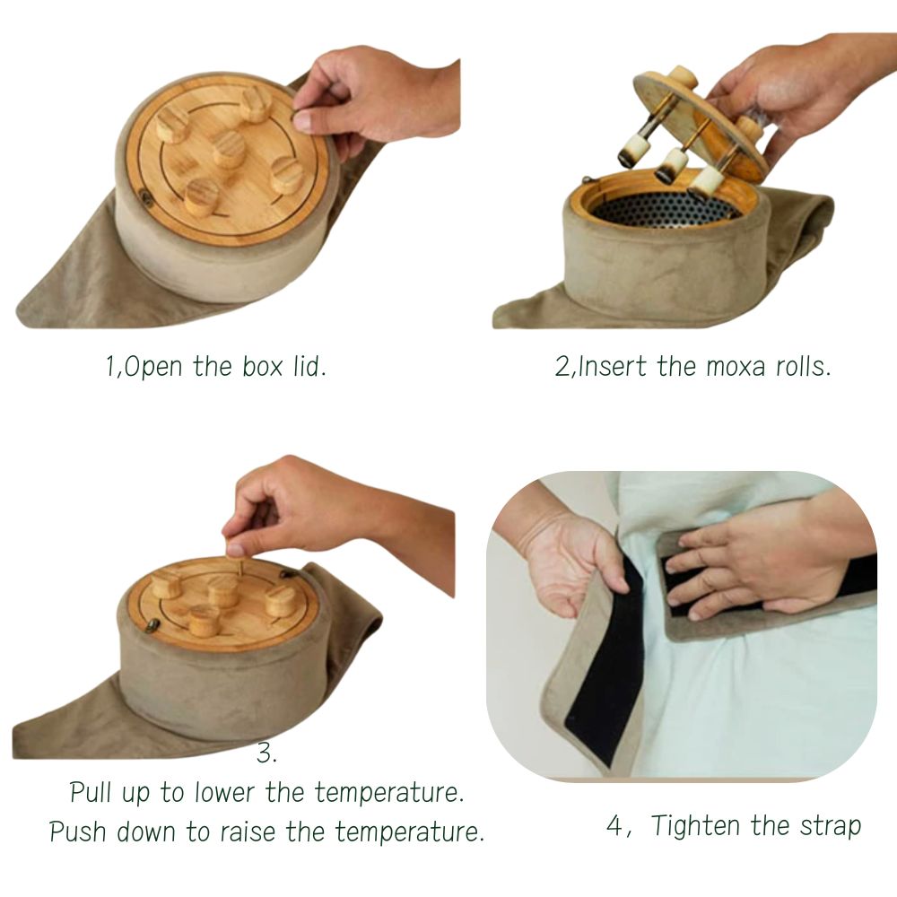 Smokeless Round Moxibustion Box with Ash-Catcher and temp Control