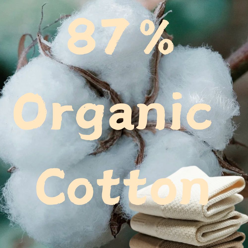 Trio of Joy Garden organic cotton socks in White, Beige, and Black color palette.
