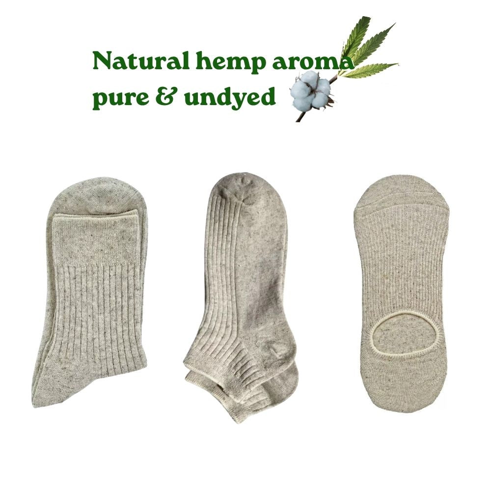 Buttery Soft 50%Hemp 50%Cotton Everyday Socks Undyed breathable sweaty feet