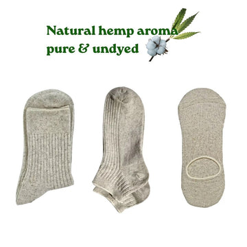 Buttery Soft 50%Hemp 50%Cotton Everyday Socks Undyed breathable sweaty feet