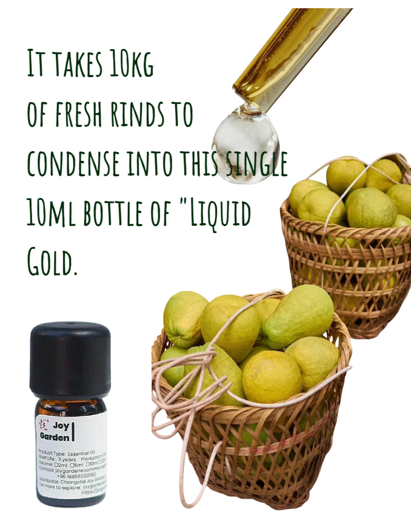 Pure botanical energy: 10kg of fresh peels concentrated into 10ml of potent liquid gold.